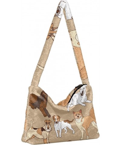 Women Boho Handbag Dachshund Poodle German Shepherd Akita Underarm Bag Tote Bag Shoulder Bag Crossbody Bag Fluffy Cell Phone ...