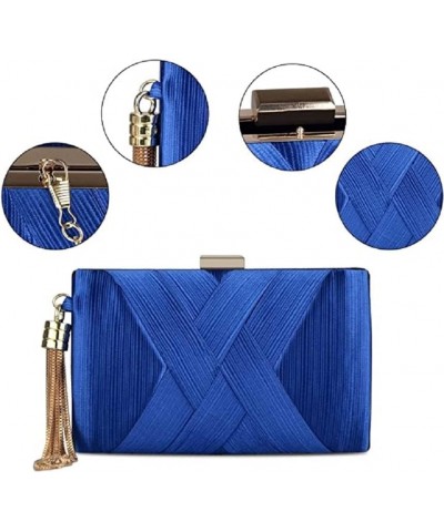 Women's Elegant Tassel Pendant Silk Evening Bag Clutch Purse for Bride Wedding Prom Night Out Party Black $16.23 Evening Bags