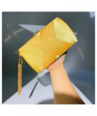 Women's Elegant Tassel Pendant Silk Evening Bag Clutch Purse for Bride Wedding Prom Night Out Party Black $16.23 Evening Bags