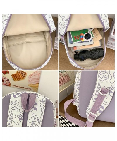 Kawaii Backpack with Kawaii Plush Pendant Cute Aesthetic Backpack Large Capacity Light Backpack for Travel Work Kawaii25 One ...