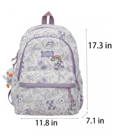 Kawaii Backpack with Kawaii Plush Pendant Cute Aesthetic Backpack Large Capacity Light Backpack for Travel Work Kawaii25 One ...