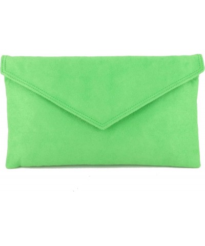 Womens Neat Envelope Faux Suede Clutch Bag/Shoulder Bag Apple Grass Green $20.24 Clutches