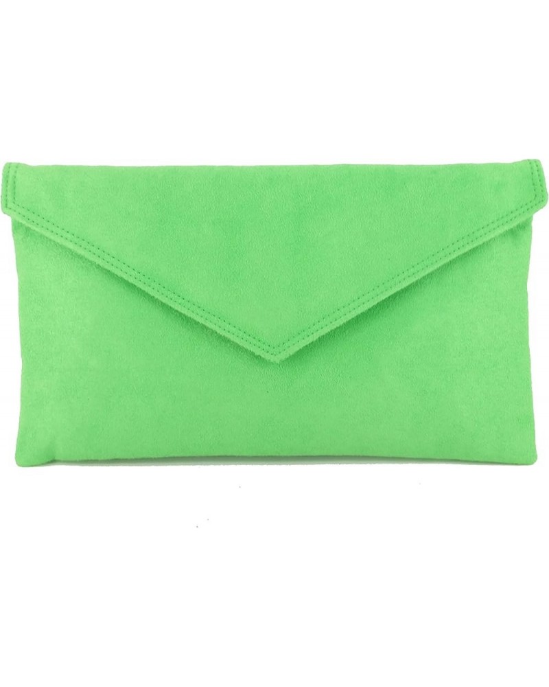 Womens Neat Envelope Faux Suede Clutch Bag/Shoulder Bag Apple Grass Green $20.24 Clutches