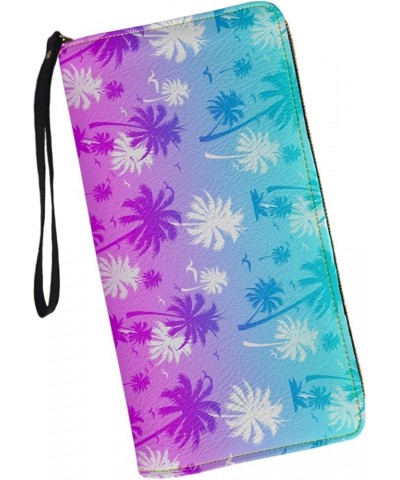 Fish Mermaid Aqua Women Wallet Bifold Wallet Credit Card Holder Change Phone Pouch with Wristlet Colorful Palm $15.33 Wallets