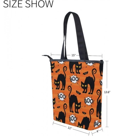 Canvas Tote Bag for Women with Zipper,Canvas Tote Bag Women Tote Purse Work Handbag Halloween 5 $15.07 Handbags