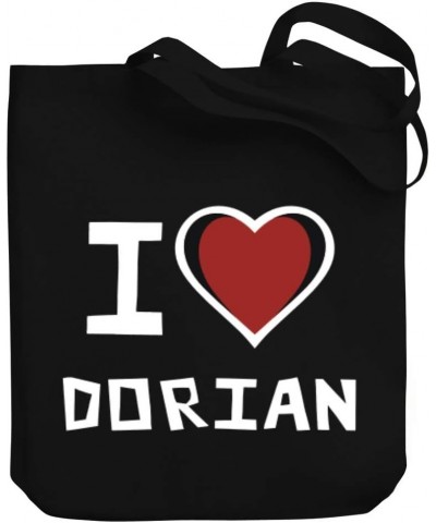 I love Dorian Bicolor Heart Canvas Tote Bag 10.5" x 16" x 4 $21.59 Totes