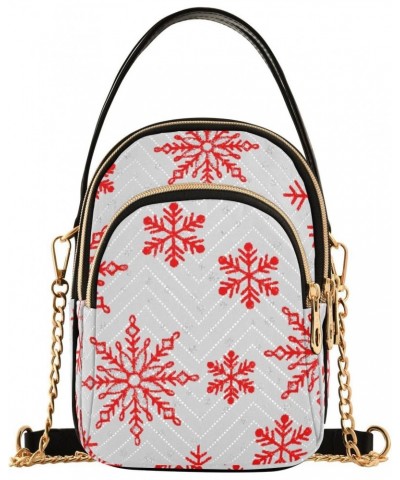 Winter Red Stars Crossbody Bags for Women Cross Body Purse Cell Phone Bag with Chain Strap for Everyday Use $13.25 Crossbody ...