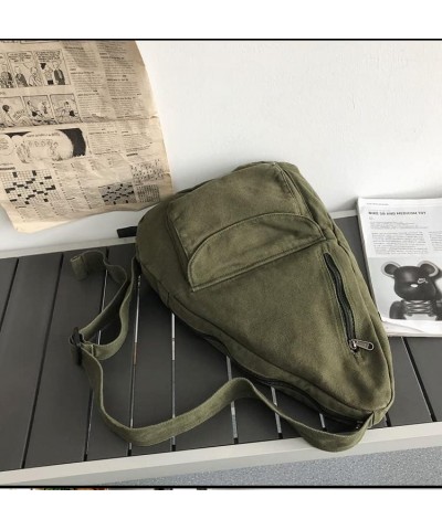 Canvas Sling Bag, Crossbody Sling Backpack Shoulder Chest Bag with Adjustable Strap for Men Women Daily Use (brown) Green $22...