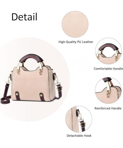 Women's Leather Handbag Small Color Block Crossbody Bag Fashion Patchwork Top Handle Satchel Shoulder Tote Bags Black $17.63 ...