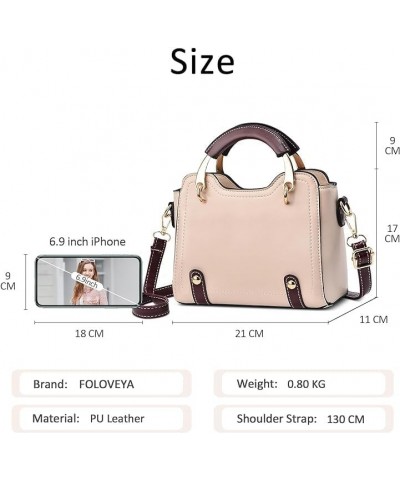 Women's Leather Handbag Small Color Block Crossbody Bag Fashion Patchwork Top Handle Satchel Shoulder Tote Bags Black $17.63 ...