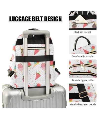 Watermelon Icecreamn Quilted Backpack for Women Travel Bag Shoulder Bags Purse for Nurse Daily Work M Small $13.02 Backpacks