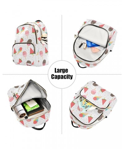 Watermelon Icecreamn Quilted Backpack for Women Travel Bag Shoulder Bags Purse for Nurse Daily Work M Small $13.02 Backpacks