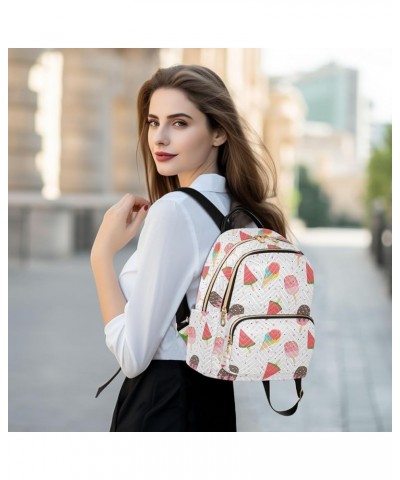 Watermelon Icecreamn Quilted Backpack for Women Travel Bag Shoulder Bags Purse for Nurse Daily Work M Small $13.02 Backpacks