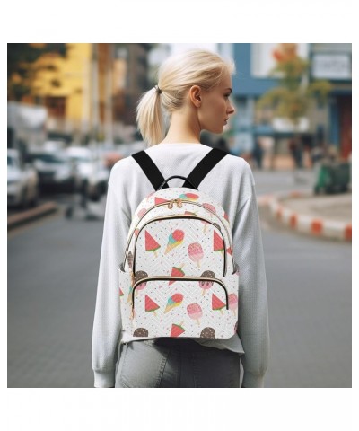 Watermelon Icecreamn Quilted Backpack for Women Travel Bag Shoulder Bags Purse for Nurse Daily Work M Small $13.02 Backpacks