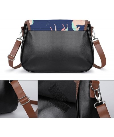 Leather Hobo Bags Women's Crossbody Shoulder Bag Classic City Top Handle Satchels Purple Wolf Claw Color11 $24.00 Hobo Bags