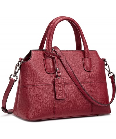 Genuine Leather Handbags for Women, Soft Hobo Satchel Shoulder Crossbody Bags Ladies Purses Red $32.19 Totes