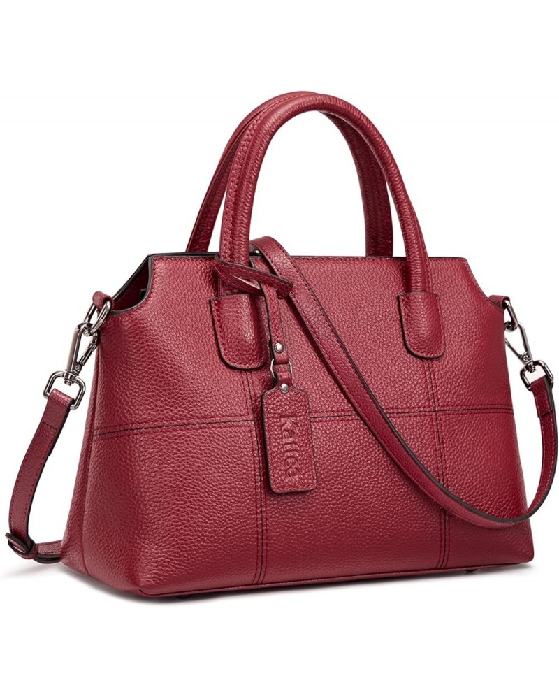 Genuine Leather Handbags for Women, Soft Hobo Satchel Shoulder Crossbody Bags Ladies Purses Red $32.19 Totes