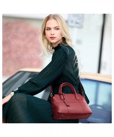 Genuine Leather Handbags for Women, Soft Hobo Satchel Shoulder Crossbody Bags Ladies Purses Red $32.19 Totes