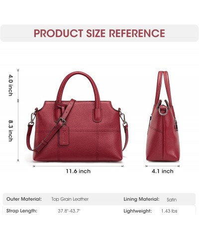 Genuine Leather Handbags for Women, Soft Hobo Satchel Shoulder Crossbody Bags Ladies Purses Red $32.19 Totes