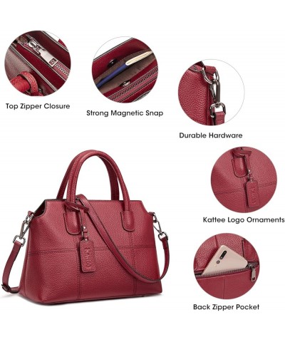 Genuine Leather Handbags for Women, Soft Hobo Satchel Shoulder Crossbody Bags Ladies Purses Red $32.19 Totes