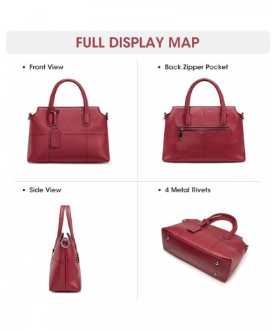 Genuine Leather Handbags for Women, Soft Hobo Satchel Shoulder Crossbody Bags Ladies Purses Red $32.19 Totes