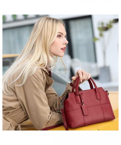 Genuine Leather Handbags for Women, Soft Hobo Satchel Shoulder Crossbody Bags Ladies Purses Red $32.19 Totes