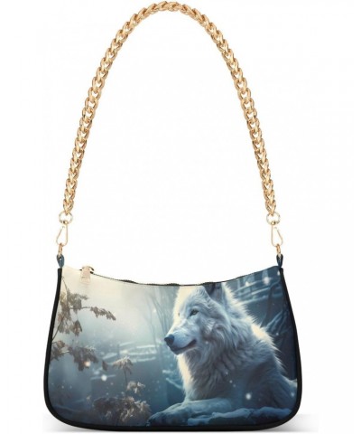 Shoulder Bags for Women Wolf (82) Hobo Tote Handbag Small Clutch Purse with Zipper Closure $15.50 Shoulder Bags