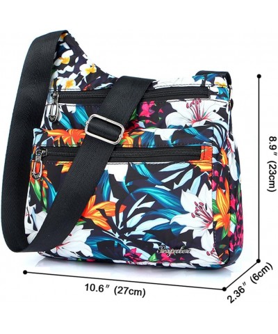 Nylon Multi-Pocket Crossbody Purse Bags for Women Travel Shoulder Bag 1901 Lily $10.95 Crossbody Bags