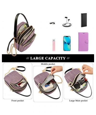 Cell Phone Purse Canvas Purple Soft Crossbody Handbag Durable Shoulder Bag Sturdy Travel Pouch Compact Chic Bag for Women Gir...