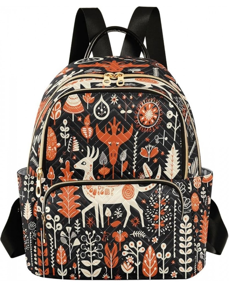 Orange Tree Deer Merry Christmas Women Backpack Purse Ladies Fashion Shoulder Bag Daypack Travel Bag 7.5L Medium $16.42 Backp...