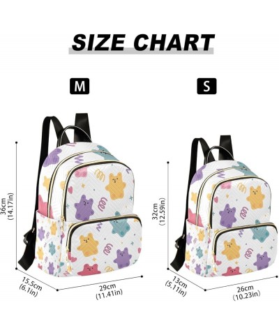 Travel Backpack Purse for Women Fashion Anti-theft Work Casual Color Bear Star Heart Daypack Shoulder Bag Medium Size Medium ...