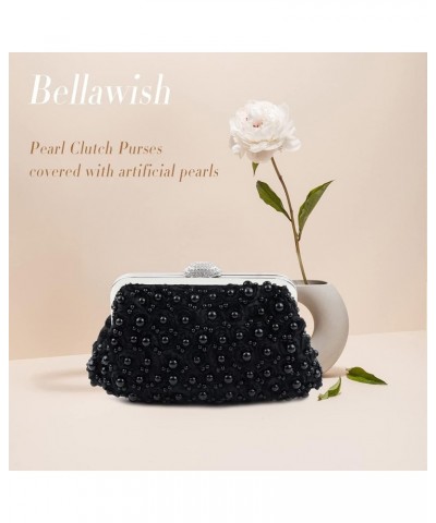 Pearl Clutch Purses for Women Wedding Bridal Evening Clutch Handbag for Parites Prom Black-a01 $9.68 Evening Bags