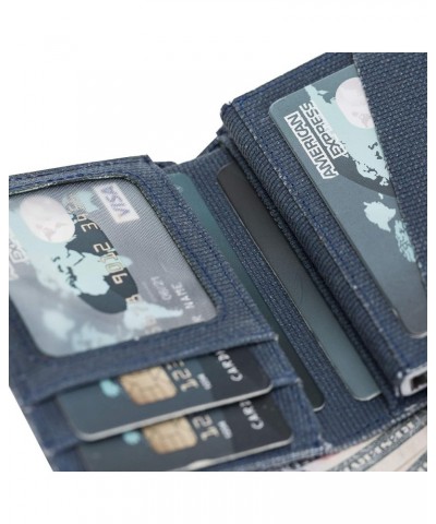 Tactical Waterproof Canvas Mechanized Wallets with RFID blocking, holds multiple cards and cash Blue $32.20 Wallets