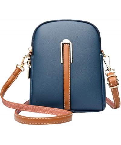 New Lychee Grain Leather Phone Bag, Cell Phone Purse Crossbody, Mini Stylish Lychee Pattern Shoulder Bag Blue $13.43 Crossbod...