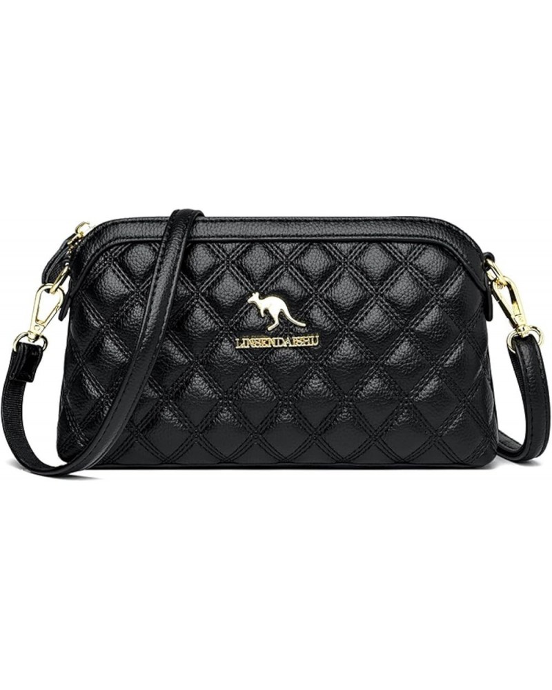 Women's bag embroidered one-shoulder cross-body bag simple hand-held women's bag Checkered Kangaroo $31.30 Crossbody Bags