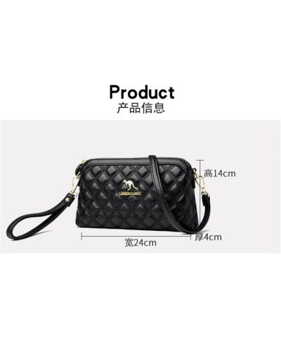 Women's bag embroidered one-shoulder cross-body bag simple hand-held women's bag Checkered Kangaroo $31.30 Crossbody Bags