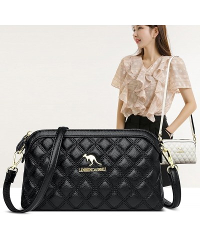 Women's bag embroidered one-shoulder cross-body bag simple hand-held women's bag Checkered Kangaroo $31.30 Crossbody Bags