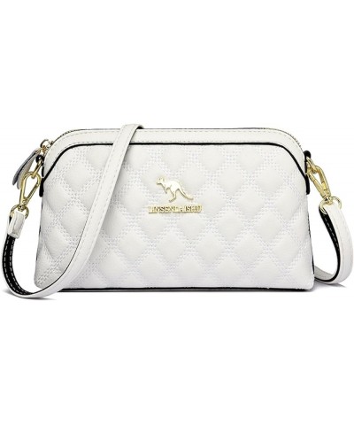 Women's bag embroidered one-shoulder cross-body bag simple hand-held women's bag Checkered Kangaroo $31.30 Crossbody Bags