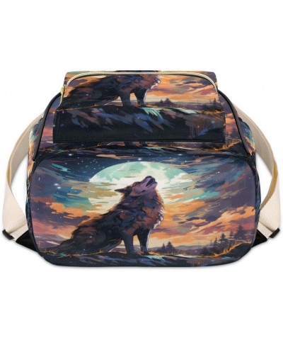 Watercolor Wolf Custom Mini Backpack Purse for Women Personalized Fashion Leather Small Backpack Shoulder Handbag Travel Bag ...