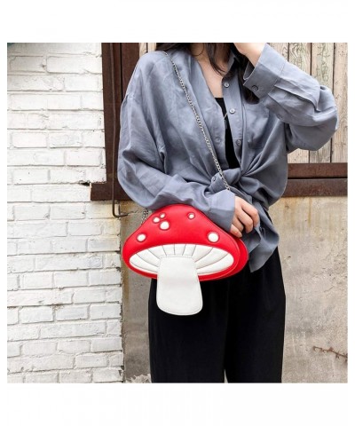 Shoulder Handbag Women Mushroom Shape PU Leather Shoulder Crossbody Bag Chain Satchel Purse $14.37 Satchels