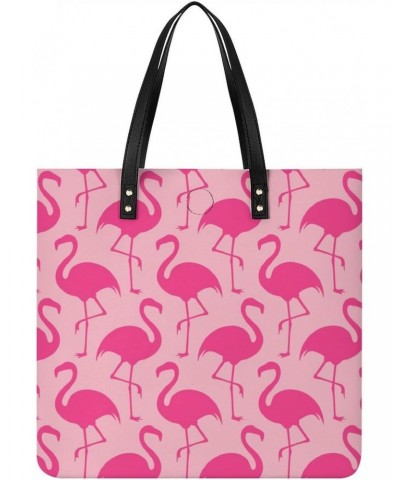 Pink Flamingo Women's Leather Tote Shoulder Bag Fashion Purse Handbag $29.99 Totes