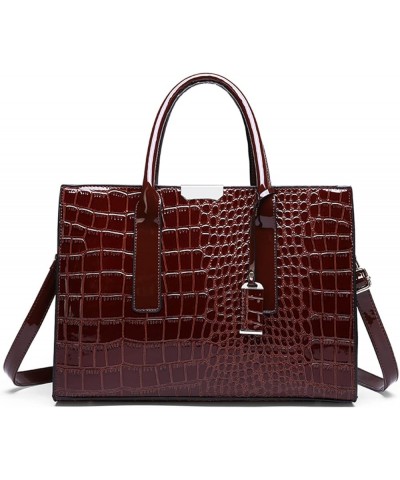 Ladies Messenger Bag Crocodile Ladies Messenger Shoulder Handbag Ladies Handbag Brown $30.47 Shoulder Bags