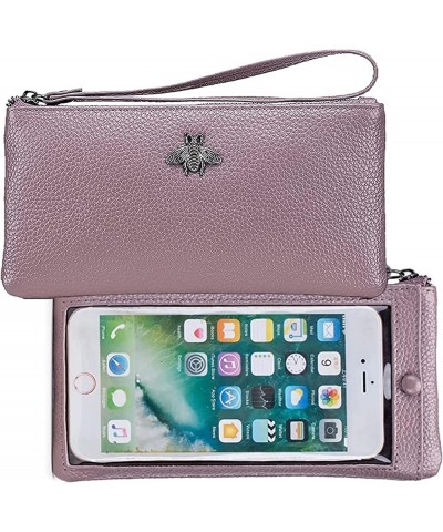 Genuine Leather Touch Screen Phone Clutch Bag Wristlet Handbag Wallet for Women Girls Lilac $11.28 Wristlets