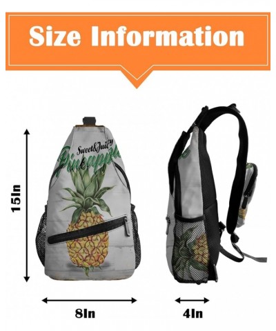 Crossbody Bags for Men Women Waterproof Sling Bag Shoulder Chest Bag Backpack Daypack for Hiking Travel Sports Running Pineap...