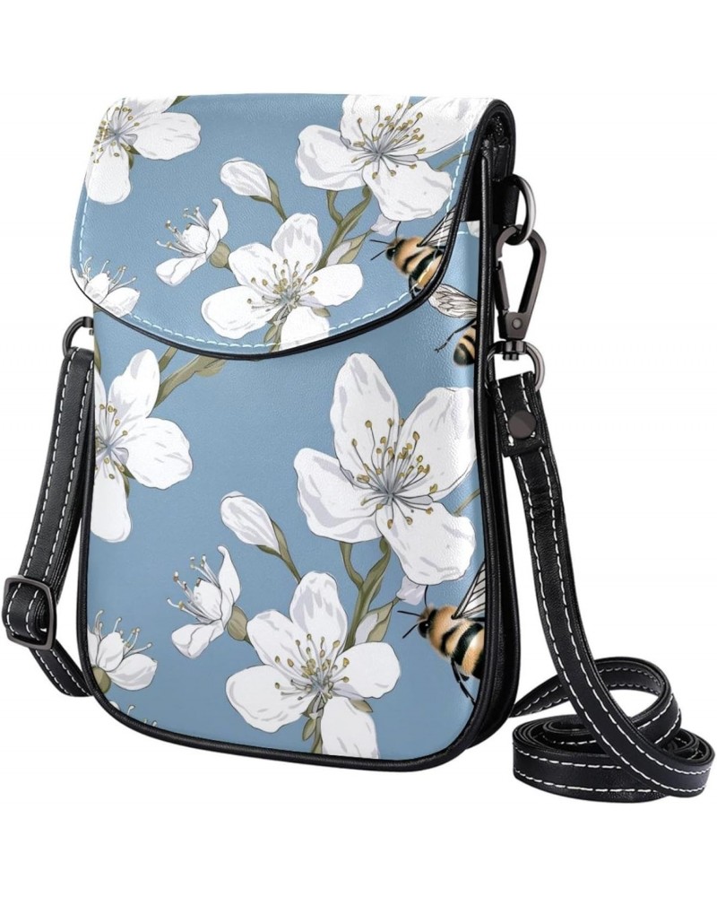 Crossbody Bags for Women,Crossbody Bag Men,Small Sling Bag,Bee and Spring Blossom,Crossbody Purse $15.49 Crossbody Bags