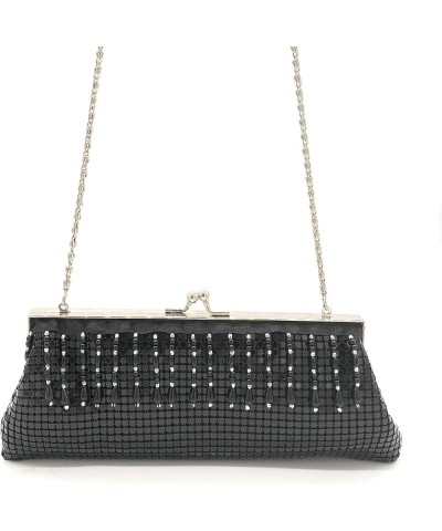 Evening Clutch Metal Mesh Purse Bag for Cocktail Party Prom Wedding Banquet Black-11 $12.74 Evening Bags