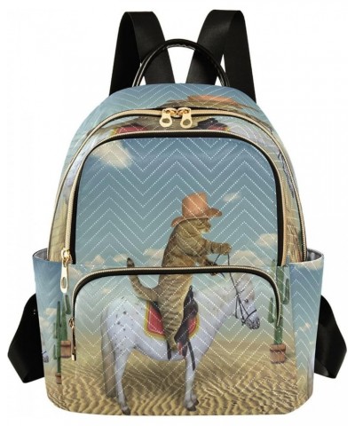 Fashion Backpack Mini Backpack Purse Casual Daily Backpack Cat Cowboy on Horse for Travel for College Work Small $18.35 Backp...