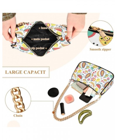 Women's Shoulder Handbag Summer Fruits Stylish Tote Handbag Hobo Handbag Clutch Handbags with Chain $12.40 Totes