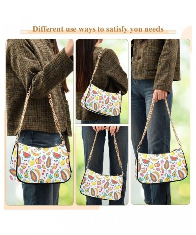 Women's Shoulder Handbag Summer Fruits Stylish Tote Handbag Hobo Handbag Clutch Handbags with Chain $12.40 Totes