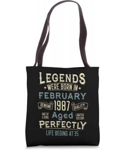 Vintage February 1987 35Th Birthday 35 Year Old Men Women Tote Bag $13.71 Totes